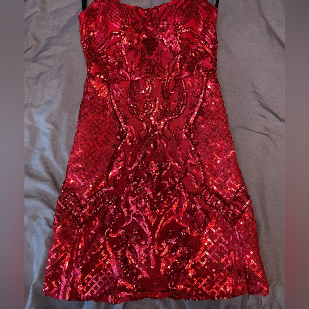 B Darlin Red Sequin Mini Dress